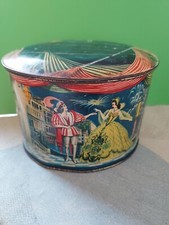 Ancienne Boite En Métal Bonbons Coq Blanc carnaval de Venise