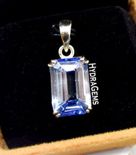 Pendentif en argent sterling 20 ct saphir bleu pierre précieuse en vrac de qu...