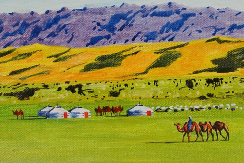 Mongolie peinture sur toile - peinture,