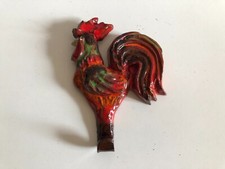 ❤️ANCIENNE belle patère accroche torchon coq en céramique type vallauris vintage