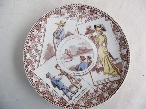 Ancienne assiette humoristique - ancienne,
