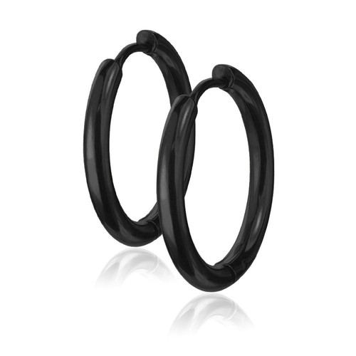 Créoles noire mm bijou - créoles,