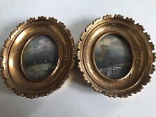 Ecole Française début XXème miniatures gouaches paysages animés