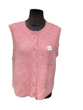 Superbe Pull Gilet Mohair Rose