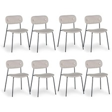 Lot de 8 Chaises Design "Tyler" 80cm Beige
