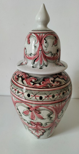 Grand vase couvert faïence - couvert, en