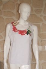 Débardeur blanc avec roses