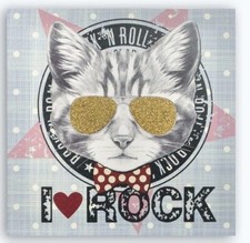Tableau cadre toile chat - cadre, rock