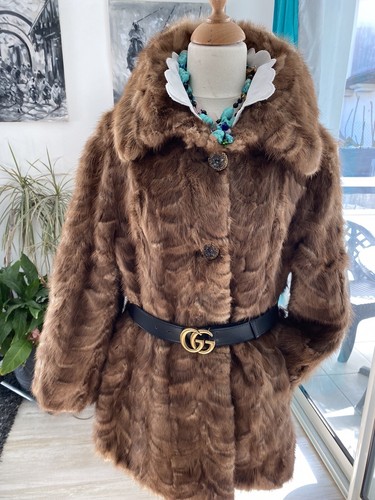 Veste longue fourrure vison
