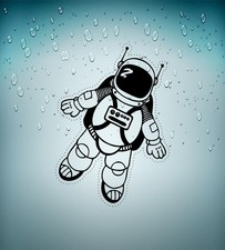 Autocollant sticker voiture chambre enfant astronaute espace astronomie espace A