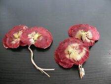 Lot de 2 fleurs en plumes et soie année 1930 pour chapeau modiste vintage