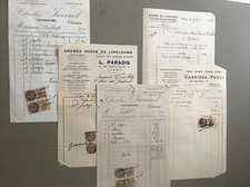 Lot De 5 Anciennes Factures