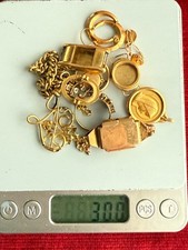 LOT OR A FONDRE 18K or massif 18 carats bijou bague chaîne solid gold  13 gr 