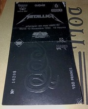 Ticket Billet De Concert Metallica "Wherever We May Roam Tour"Paris 1992