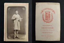 Vassogne, Charleville, peintre et sa palette, à identifier Vintage albumen print