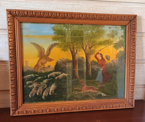 Ancien tableau huile - tableau,
