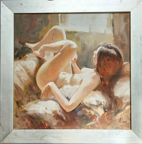 Alan jeune femme nue huile - -jeune, -huile/