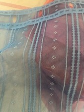 1 rideau bleu dentelle