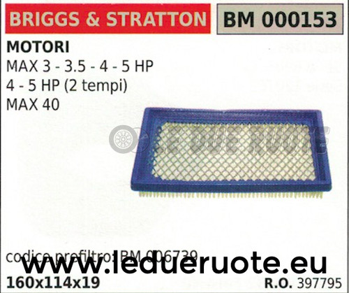 397795 filtre air - air, moteur