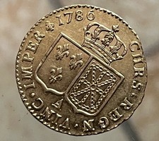 louis d'or 1786 A  Paris Louis XVI  Louis Or A La Tête  Nue .