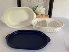 625⚜️ Plat Multi Service Tupperware Boite Ovale Passoire Longueur 29 Cm