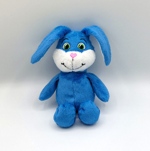 Peluche doudou lapin bleu