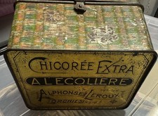 CHICOREE EXTRA ALPHONSE LEROUX FRANCE ORCHIES NORD BOITE PUBLICITAIRE