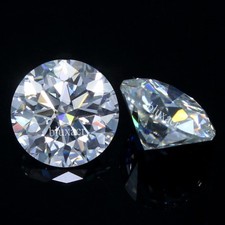 Paire ronde diamant clarté naturelle 1,20 ct DE couleur VVS1 coupe brillante ...