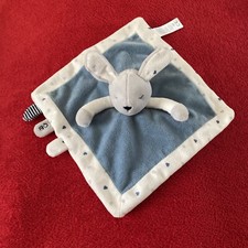 ?? DOUDOU OBAIBI OKAIDI LAPIN BLEU GRIS POIS COEURS  24/24 CM  NEUF