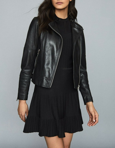 Blouson cuir femme noir - , motard