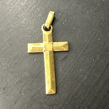 Ancien Pendentif Médaille Plaquer Or Breloque Art Déco art nouveau croix 