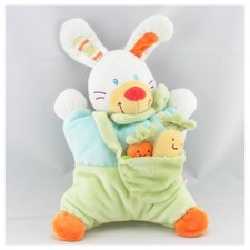Doudou semi plat lapin bleu