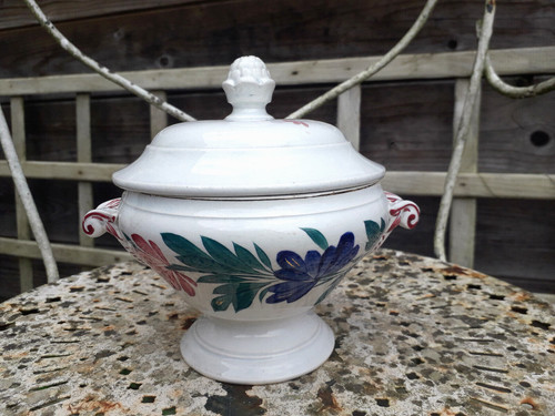 Bol bouillon couvert ancien - bouillon,