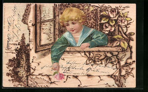 Carte postale imitation feu - , de