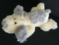 90. DOUDOU PELUCHE GIPSY CHIEN GRIS BLANC QUI ABOIE 36cms allongé - ETAT NEUF*