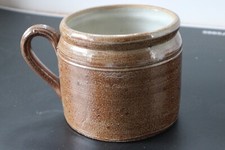 Ancien pot en gres vernissé avec fond emaillé CORNICHON ? GRAISSE ? RILLETTE ?