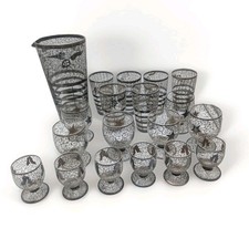 Service en Verre recouvert d'Argent, Saint Graal, 3 Série De 6 Verre 