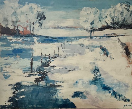 Tableau peint huile - à,