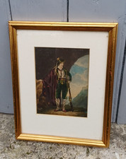 Gravure ancienne colorée