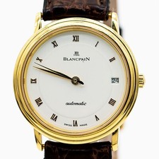 Blancpain Villeret Montre Réf. 6651-1127-55B 750/18K Or Automatique Cuir 33mm