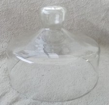 Grande Cloche à fromage ancienne en verre soufflé  Globe couvercle 