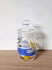 Pot à thé en verre Luminarc, motif théière, vintage, rangement, boite, vaisselle