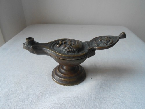 Ancienne lampe huile - à, bronze