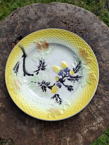 Assiette barbotine moulin des - assiette,