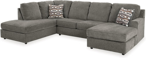 Gray herringbone chenille - gray,