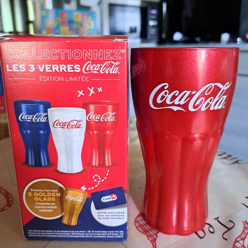 Verre rouge coca cola coupe - verre,