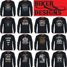 T-Shirt Biker À Manches Longues Moto Café Racer Chopper Skull