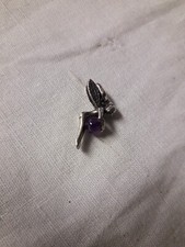 Pendentif en argent - Danseuse aillée avec améthyste