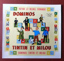 HERGÉ  Affichette pour DOMINOS TINTIN et MILOU Jeux Noël. 34 x 31.  Années 60. 