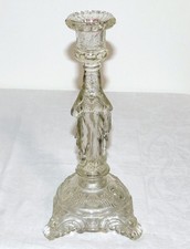 ANCIEN BOUGEOIR VIERGE MARIE VISAGE D'ANGE VERRE MOULÉ PORTIEUX ? FIN XIXème